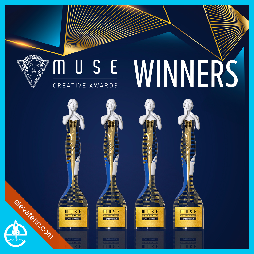 Four 2023 Muse Award Statues
